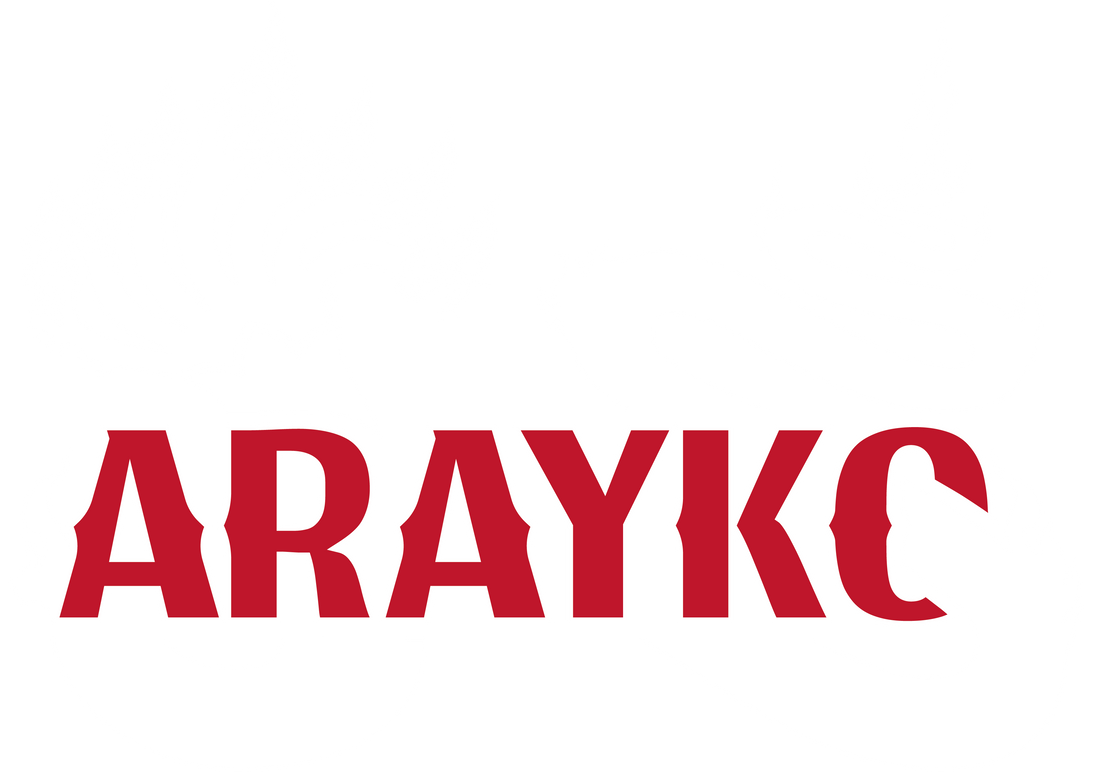 Official ARAYKO brand logo featuring a seven-headed white Naga protecting the red “ARAYKO” text, symbolizing strength, protection, and fighting spirit.