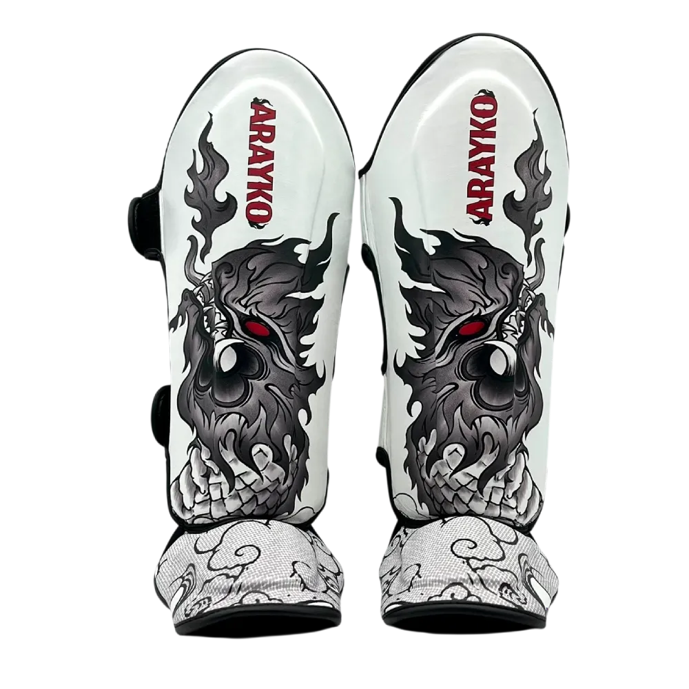 Naga Flame Leather Shin Guards - ASL1