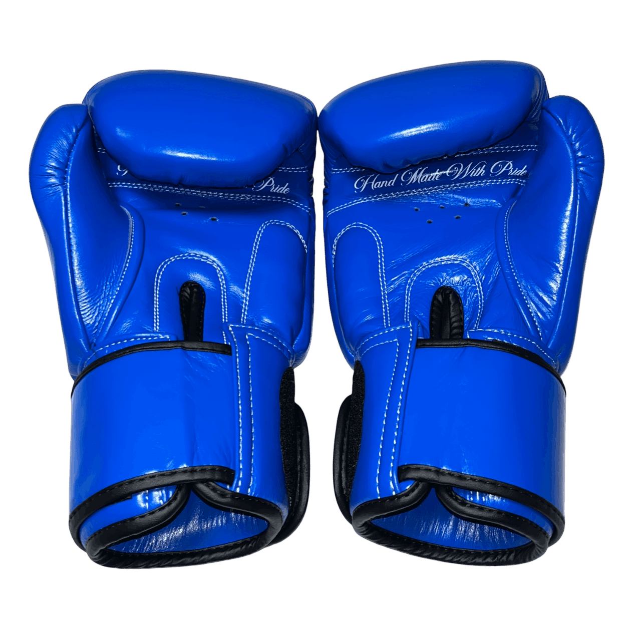 Pro leather boxing gloves in Royal Blue, built for elite fighters with perfect stitching and design